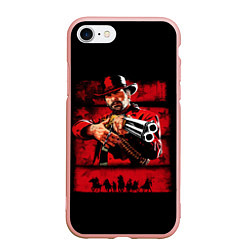 Чехол iPhone 7/8 матовый Red Dead Redemption 2, цвет: 3D-светло-розовый
