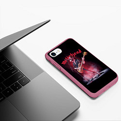 Чехол iPhone 7/8 матовый Поющий Лемми, цвет: 3D-малиновый — фото 2