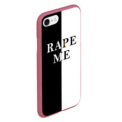 Чехол iPhone 7/8 матовый Rape Me Kurt Cobain спина Z, цвет: 3D-малиновый — фото 2