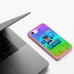 Чехол iPhone 7/8 матовый ЭШ Ash Brawl Stars, цвет: 3D-баблгам — фото 2