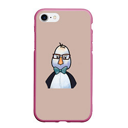 Чехол iPhone 7/8 матовый Умная птица, цвет: 3D-малиновый