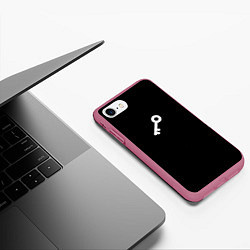 Чехол iPhone 7/8 матовый Ключ - Цитаты великих, цвет: 3D-малиновый — фото 2