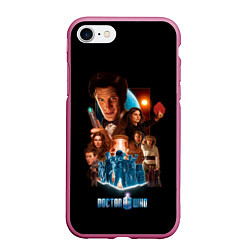 Чехол iPhone 7/8 матовый Doctor who team, цвет: 3D-малиновый