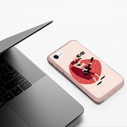 Чехол iPhone 7/8 матовый Ангус Янг ACDC, цвет: 3D-светло-розовый — фото 2