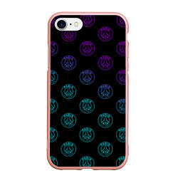 Чехол iPhone 7/8 матовый PSG NEON ПСЖ НЕОН, цвет: 3D-светло-розовый
