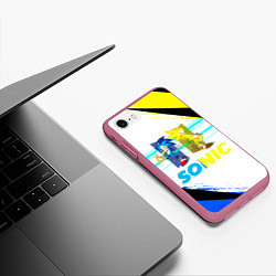 Чехол iPhone 7/8 матовый СУПЕР СОНИК Z, цвет: 3D-малиновый — фото 2