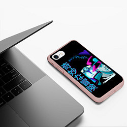 Чехол iPhone 7/8 матовый Дзётаро и Дио, JoJo’s Bizarre, цвет: 3D-светло-розовый — фото 2
