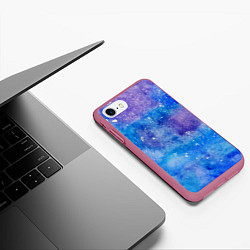 Чехол iPhone 7/8 матовый Акварельные разводы и брызги красок, цвет: 3D-малиновый — фото 2