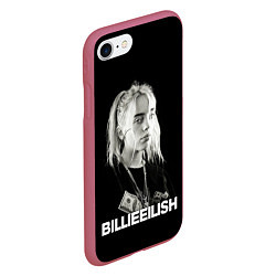 Чехол iPhone 7/8 матовый BILLIE EILISH, цвет: 3D-малиновый — фото 2