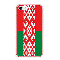 Чехол iPhone 7/8 матовый Белоруссия, цвет: 3D-светло-розовый