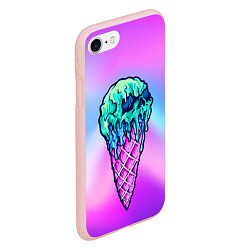 Чехол iPhone 7/8 матовый Мороженое Ice Scream Череп Z, цвет: 3D-светло-розовый — фото 2
