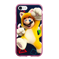 Чехол iPhone 7/8 матовый Mario odyssey, цвет: 3D-малиновый