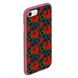 Чехол iPhone 7/8 матовый Карпы, цвет: 3D-малиновый — фото 2