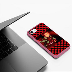 Чехол iPhone 7/8 матовый Тандзиро Камадо, цвет: 3D-малиновый — фото 2
