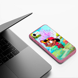 Чехол iPhone 7/8 матовый Meg Brawl Stars МЭГ, цвет: 3D-малиновый — фото 2