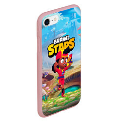 Чехол iPhone 7/8 матовый Meg в прыжке Brawl Stars, цвет: 3D-баблгам — фото 2