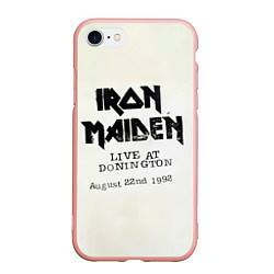 Чехол iPhone 7/8 матовый Live at Donington - Iron Maiden, цвет: 3D-светло-розовый