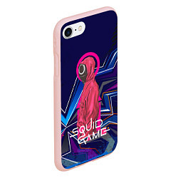 Чехол iPhone 7/8 матовый Игра в кальмара: Абстракция, цвет: 3D-светло-розовый — фото 2
