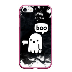 Чехол iPhone 7/8 матовый ХЕЛЛУОИН ПРИВЕДЕНИЕ БУ! HALLOWEEN GHOST BOO!, цвет: 3D-малиновый