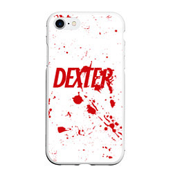 Чехол iPhone 7/8 матовый Dexter logo Декстер брызги крови, цвет: 3D-белый