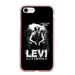 Чехол iPhone 7/8 матовый LEVI ACKERMAN Attack on Titan, цвет: 3D-светло-розовый