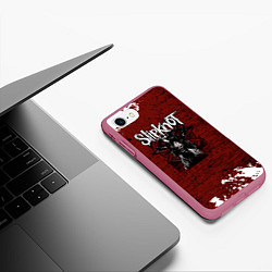 Чехол iPhone 7/8 матовый Слипкнот Гранж Slipknot Rock Goat, цвет: 3D-малиновый — фото 2