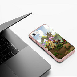 Чехол iPhone 7/8 матовый МАЙНКРАФТ ГЕРОИ ПРОТИВ ЗЛА, цвет: 3D-светло-розовый — фото 2