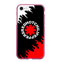 Чехол iPhone 7/8 матовый RED HOT CHILI PEPPERS, RHCP, цвет: 3D-малиновый