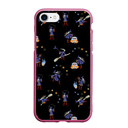 Чехол iPhone 7/8 матовый ВЕСЕЛЫЕ ВЕДЬМЫ, цвет: 3D-малиновый