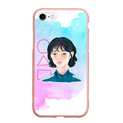 Чехол iPhone 7/8 матовый Девушка из сериала Игра в кальмара, цвет: 3D-светло-розовый