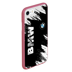 Чехол iPhone 7/8 матовый BMW GRUNGE БМВ ГРАНЖ, цвет: 3D-малиновый — фото 2