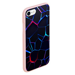 Чехол iPhone 7/8 матовый Неоновые 3D плиты Неоновые плиты, цвет: 3D-светло-розовый — фото 2