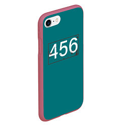 Чехол iPhone 7/8 матовый Игрок в кальмара 456, цвет: 3D-малиновый — фото 2