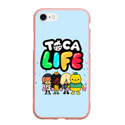 Чехол iPhone 7/8 матовый Toca Life: Logo, цвет: 3D-светло-розовый