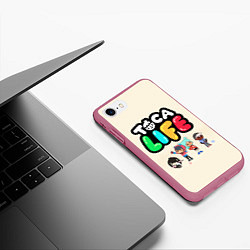 Чехол iPhone 7/8 матовый Toca Life: Persons, цвет: 3D-малиновый — фото 2