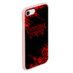 Чехол iPhone 7/8 матовый CANNIBAL CORPSE КРАСНЫЕ ЧЕРЕПА, цвет: 3D-светло-розовый — фото 2