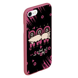 Чехол iPhone 7/8 матовый Игра в кальмара КАЛЬМАР,, цвет: 3D-малиновый — фото 2