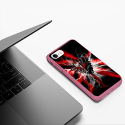 Чехол iPhone 7/8 матовый Berserk разряд молнии, цвет: 3D-малиновый — фото 2