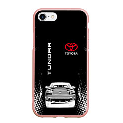 Чехол iPhone 7/8 матовый Toyota Tundra Следы шин, цвет: 3D-светло-розовый