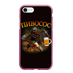 Чехол iPhone 7/8 матовый ПИВОСОС Сталкер 2, цвет: 3D-малиновый