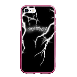 Чехол iPhone 7/8 матовый GHOSTEMANE Lightning Гостмейн Молния Надпись, цвет: 3D-малиновый