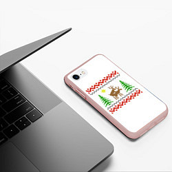 Чехол iPhone 7/8 матовый Олени sexy, цвет: 3D-светло-розовый — фото 2