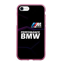 Чехол iPhone 7/8 матовый BMW фанат, цвет: 3D-малиновый