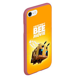 Чехол iPhone 7/8 матовый BEE MOVIE Minecraft, цвет: 3D-малиновый — фото 2