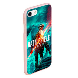 Чехол iPhone 7/8 матовый Battlefield 2042 игровой арт, цвет: 3D-светло-розовый — фото 2