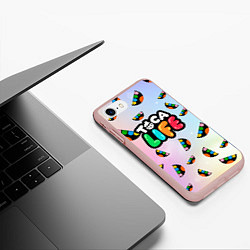 Чехол iPhone 7/8 матовый Toca Life: Smile Logo, цвет: 3D-светло-розовый — фото 2