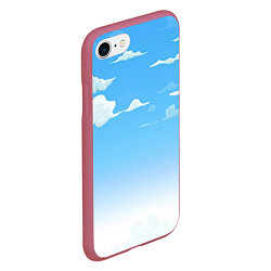 Чехол iPhone 7/8 матовый Летнее небо, цвет: 3D-малиновый — фото 2