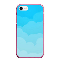 Чехол iPhone 7/8 матовый Голубые облака, цвет: 3D-малиновый
