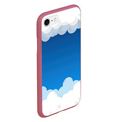 Чехол iPhone 7/8 матовый Полёт в облаках, цвет: 3D-малиновый — фото 2