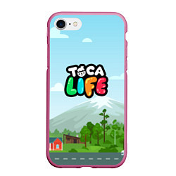 Чехол iPhone 7/8 матовый TOCA BOCA WORLD LOGO, цвет: 3D-малиновый